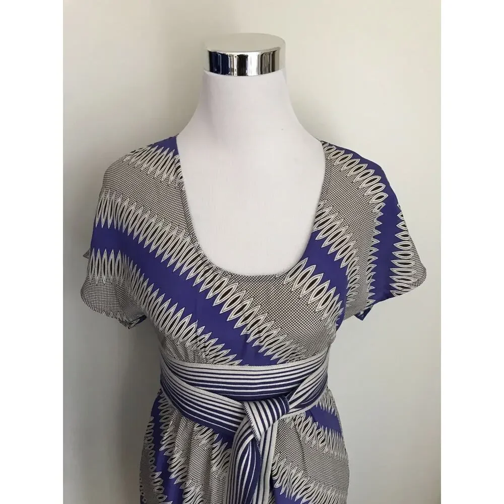 Plenty by‎ Tracy Reese Easy Chemise Silk Sheath Dress Diagonal Striped Size 2